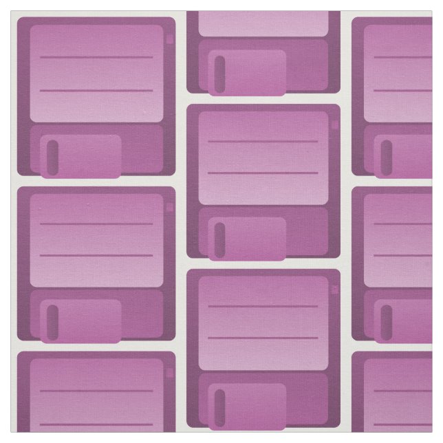 Lila Floppy Disk Mönster Fabric Tyg (Provkarta)