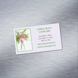 Lila Florist Magnetiska Visitkort