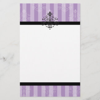 Lila Flourish Brevpapper