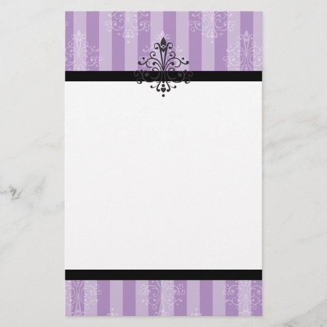 Lila Flourish Brevpapper (Framsida)