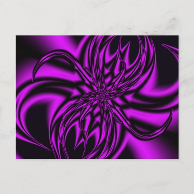 Lila Flow Fractal vykort (Framsida)