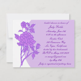 Lila Flower Anpassningsbar Inbjudningskort för möh