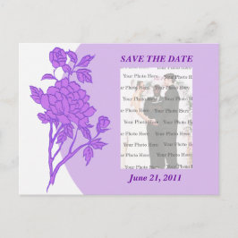 Lila Flower Anpassningsbar Save Date Postcard Meddelande Vykort