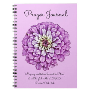 Lila Flower Art Prayer Journal Anteckningsbok