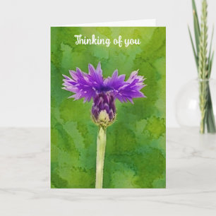 Lila Flower Art Thinking of You Personal Card Kort