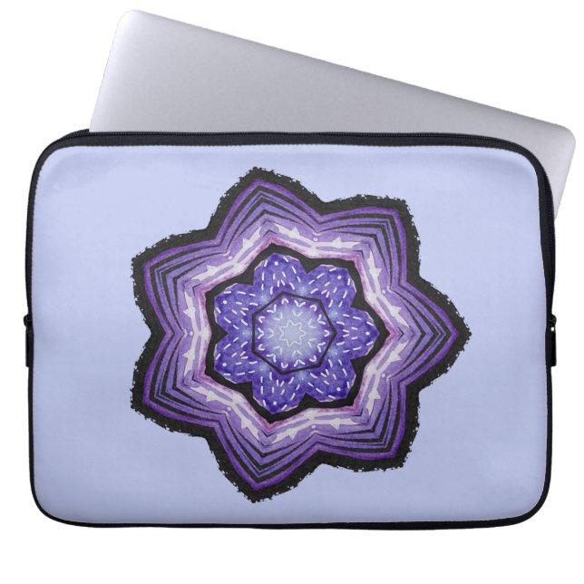 Lila Flower BeSnygg Abstrakt Art Laptop Fodral (Framsidan)