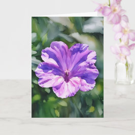 Lila Flower Blommigt Art Note Card Kort