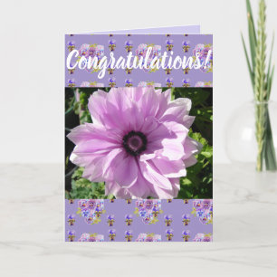Lila Flower Blommigt Conrgating Art Card Kort