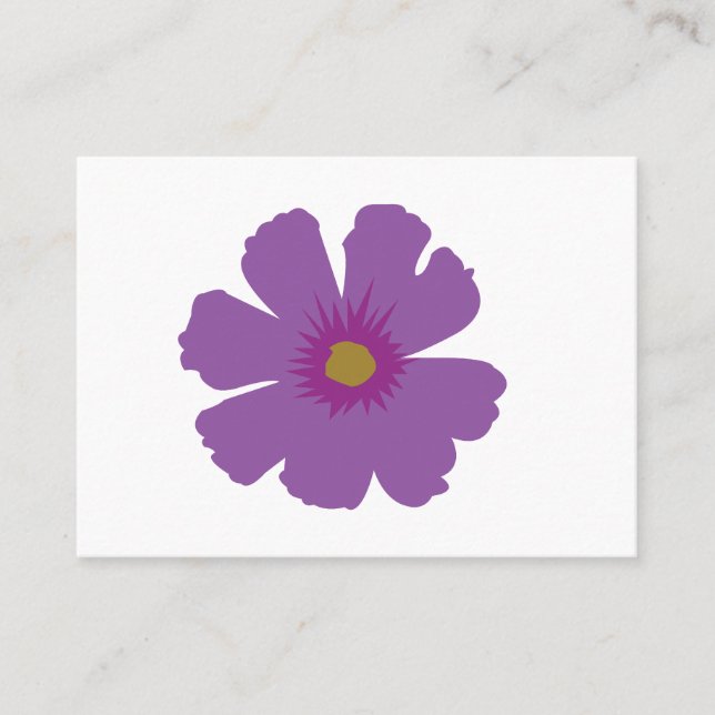 Lila Flower Blommigt Visitkort (Framsida)