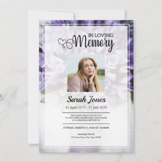 Lila Flower Bouquet-kort för funktionsfel Inbjudningar