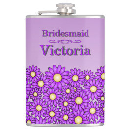 Lila Flower Bridesmaid-kolv Fickplunta