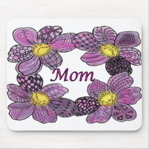 Lila Flower Doodled MAMMA Design Musmatta