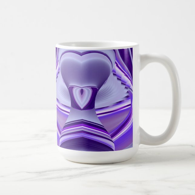 Lila Flower Dreams , Abstrakt Fantasy RainbowArt Kaffemugg (Höger)