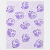 Lila Flower Fleece Blanket