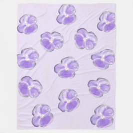 Lila Flower Fleece Blanket