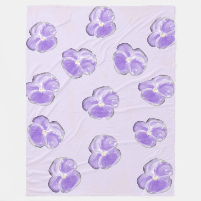 Lila Flower Fleece Blanket (Framsidan)