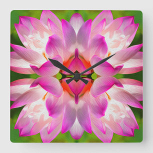 LILA FLOWER - Fractal Art - Fyrkantig Klocka