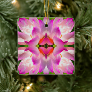 LILA FLOWER - Fractal Art - Julgransprydnad Keramik