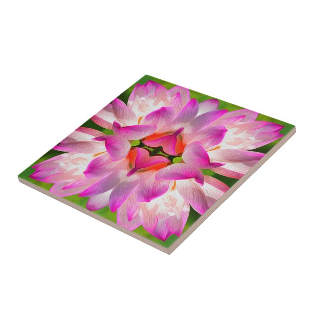 LILA FLOWER - Fractal Art - Kakelplatta (Sidan)