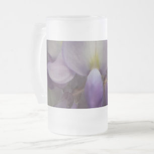 Lila Flower Frosted 16 oz Frosted Glass Mugg
