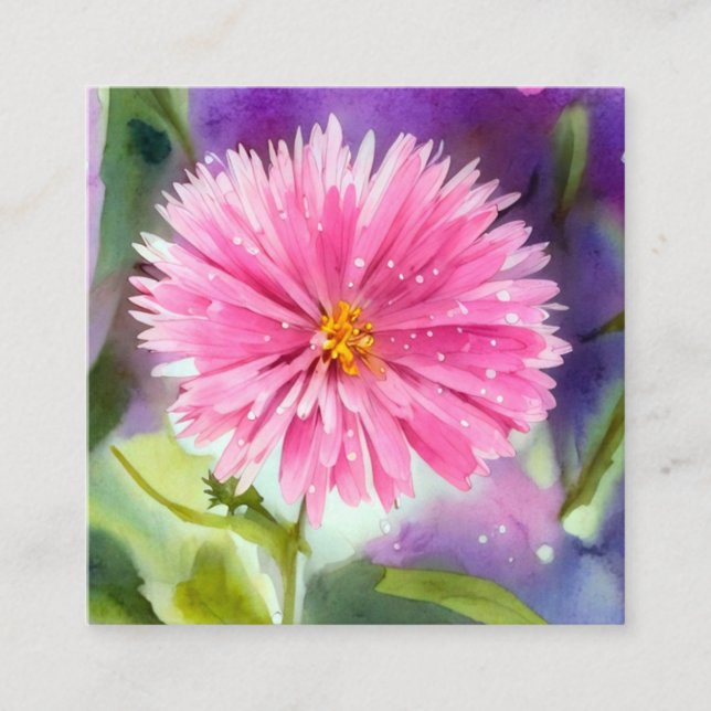 Lila Flower Fyrkantigt Visitkort (Framsida)