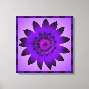 Lila Flower-grafik - arbetsyta med omformad färg Canvastryck