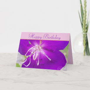 Lila Flower Grattis på födelsedagen Kort