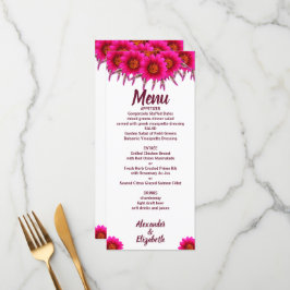 Lila Flower Greenery Wedding Reception Menu Meny