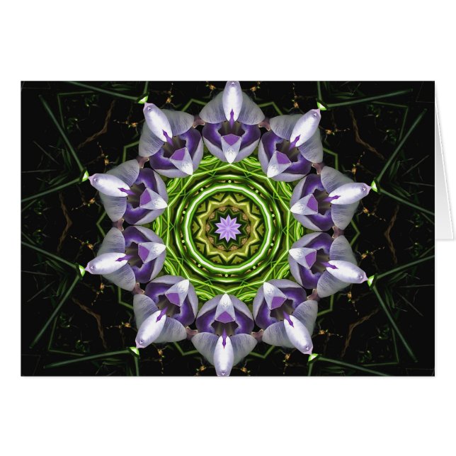 Lila Flower Hälsningskort (Framsidan Horizontal)