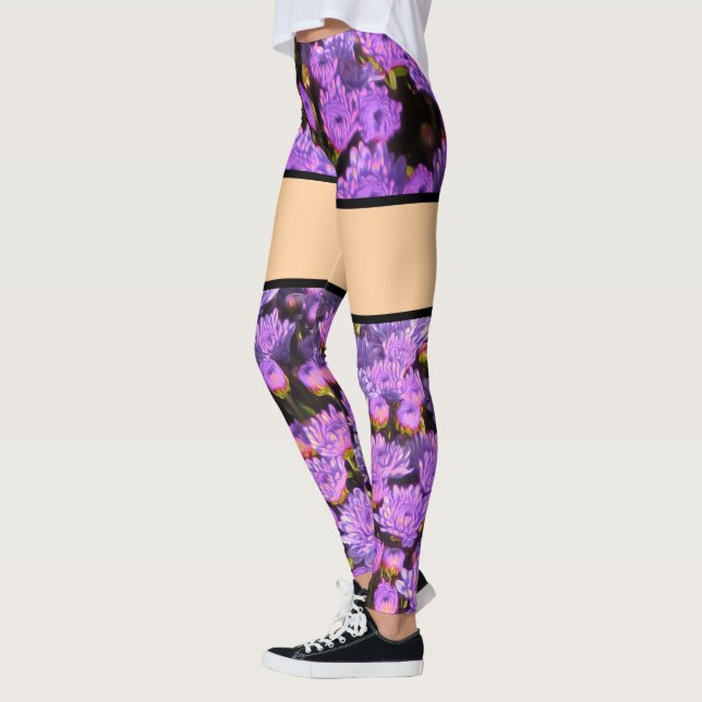 Lila Flower Illusion Leggings (Vänster)