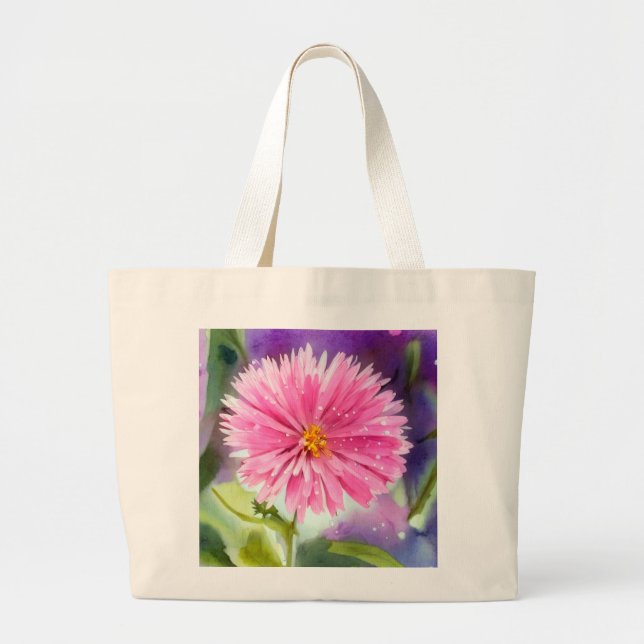 Lila Flower Jumbo Tygkasse (Framsidan)