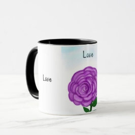 Lila Flower Kärlek Mugg