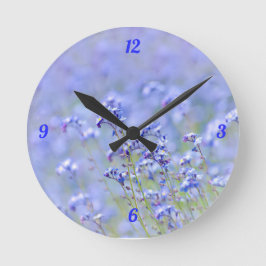 Lila Flower Land Meadow Summer Garden  Rund Klocka