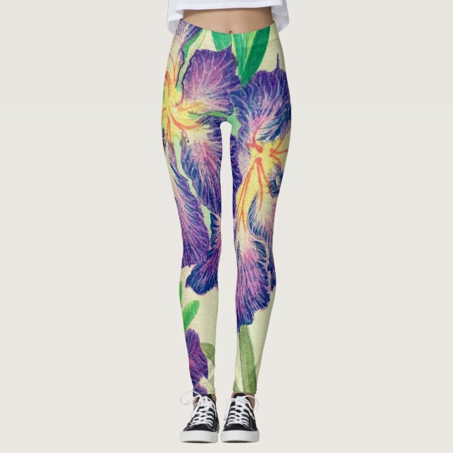 Lila Flower Leggings (Framsida)