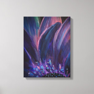 Lila Flower Löv Painting Wall Art Canvastryck