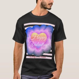 Lila Flower Lycklig Valentine T-Shirt