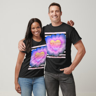 Lila Flower Lycklig Valentine T-Shirt