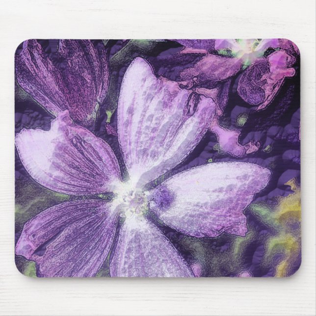 Lila Flower Magnet Mouse Pad Musmatta (Framsidan)