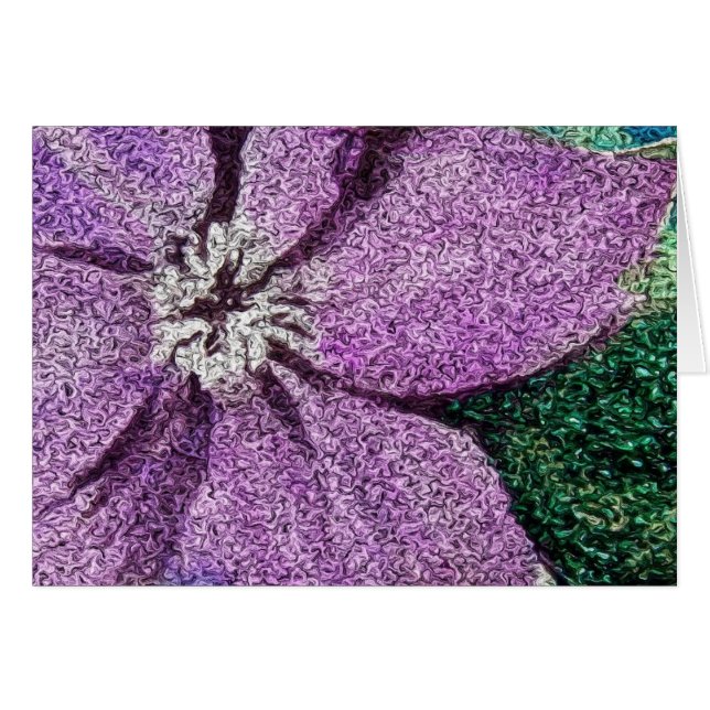 Lila Flower Mixed Media Digital Art Hälsningskort (Framsidan Horizontal)