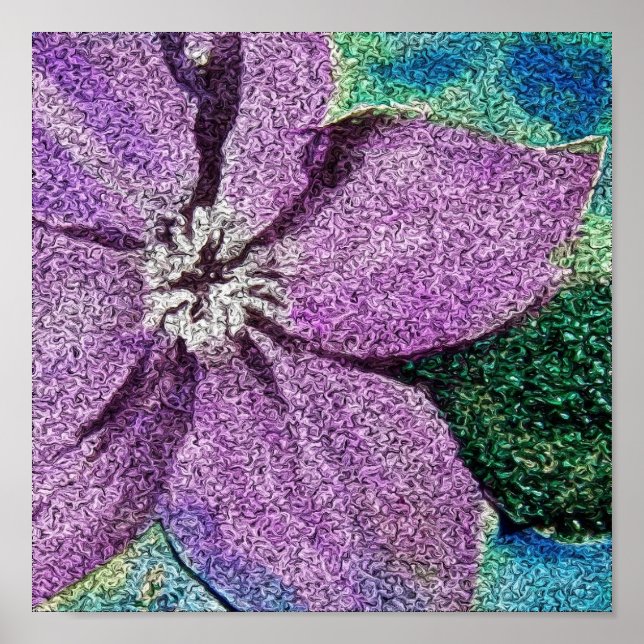 Lila Flower Mixed Media Digital Art Poster (Framsidan)