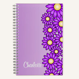 Lila Flower Notebook for Office, School, Artist