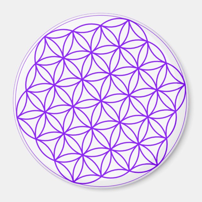Lila Flower of Life Magnet (Framsidan)