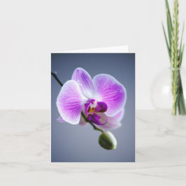 Lila Flower, ORCHID och Bud on Stem Note Card Kort