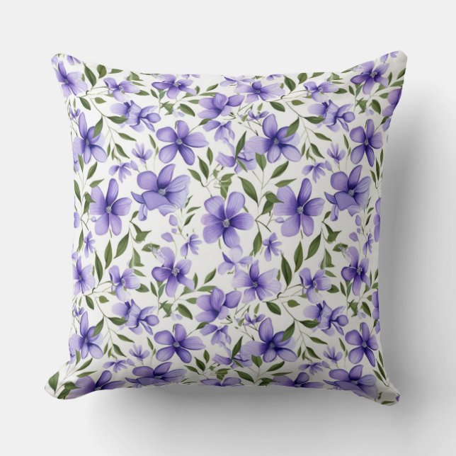 Lila Flower Passion Kudde (Framsida)