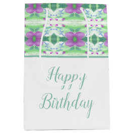 Lila Flower Patterned Gift Bag