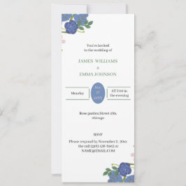 Lila Flower Personlig Bröllop Inbjudningar