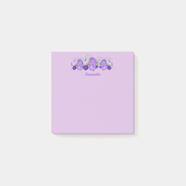 Lila Flower Personlig Post it Notes 3x3 Post-it Block (Framsida)