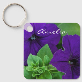 Lila Flower Photo Bible Verse Positive Thinking Nyckelring