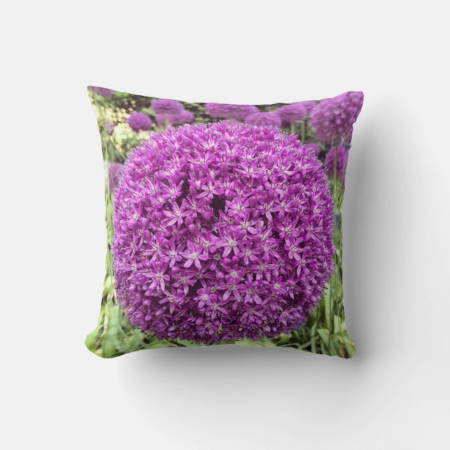 Lila Flower Photo Pillow Kudde (Framsida)