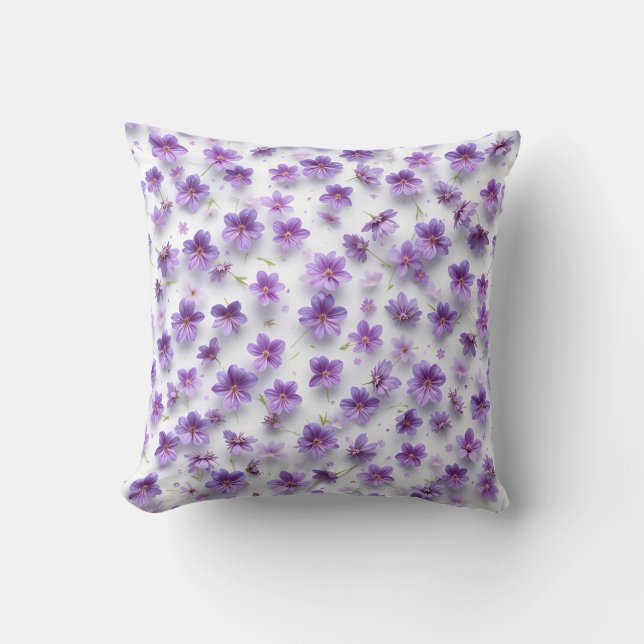 "Lila Flower Pillow - Summer Home Decor-kudde" Kudde (Framsida)
